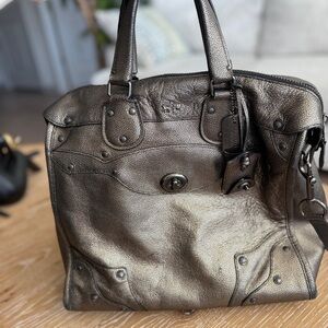 Coach Metallic Bronze Leather Satchel